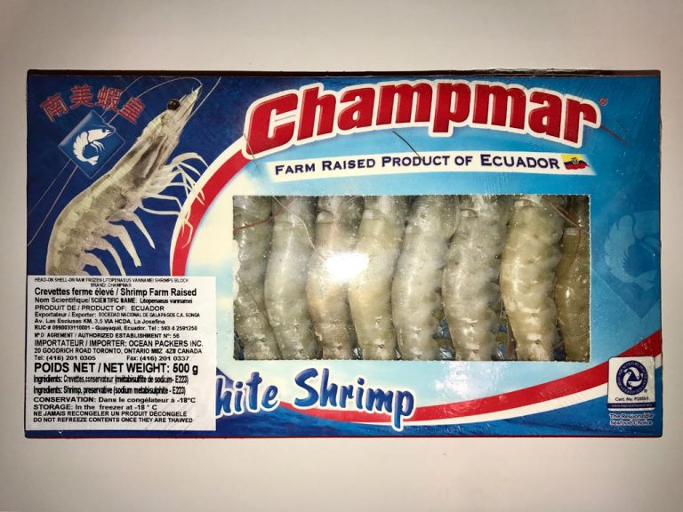 HEADON WHITE SHRIMP (500gr/BOX) ECUADOR CHAMPMAR BRAND North